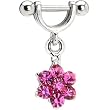 Pink Gem Flower Helix Cartilage Earring