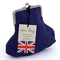 Owen Barry Handcrafted Vintage Design Cliptop Suede Purse Purple