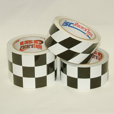 ISC Checkerboard Black and White Checkerboard Tape: 3 in. x 15 yds. (Black and White / Square pattern)