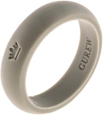 Silicone wedding ring, Womens, 8, grey