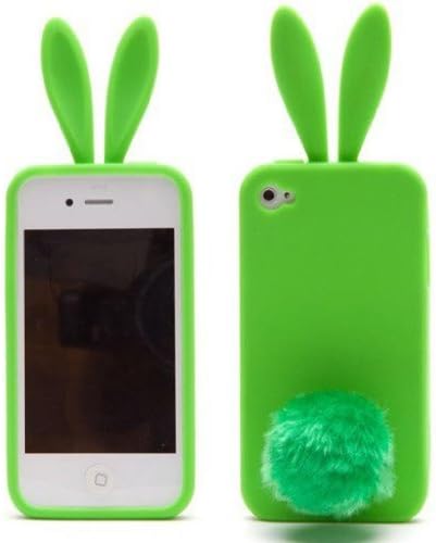 W-RainBow Lively and lovely Bunny Rabbit Case for iPhone 4/4G/4S (Green)