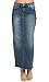 Women's Stone Washed Long Denim A-line Maxi Skirt