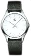 Calvin Klein Men's Classic K2621120 Black Leather Quartz Watch with White Dial