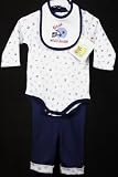 Tuti Fruiti New Fall/Winter Infant Baby Boys 3Pc. Navy Blue Football Pant Set with Bib