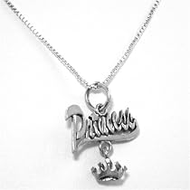 Princess Crown Pendant Silver Necklace