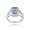 Sterling Silver 3.4ct Emerald-Cut Blue Topaz & Diamond Accent Ring