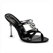 4 Inch Women's Sexy Dress Shoe High Heels Crisscross Slide With Rhinetones Black Bronze Silver