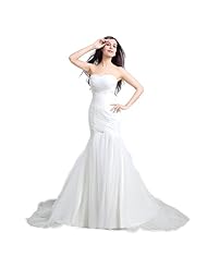 Strapless Backless Lace-Up Pleated Mermaid Sweetheart Satin/Tulle  Dress