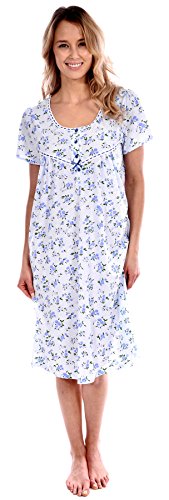 Pink Lady Women's Cotton Floral Knit Short Nightgown