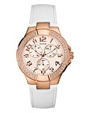 GUESS Hyperactive Watch with White Leather Str