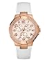 GUESS Hyperactive Watch with White Leather Str