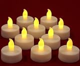 24 Flameless Tealights Battery Operated Flickering Amber LED Tea Lights With 24 Extra Batteries