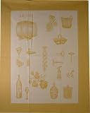Wine Grapes Jacquard Portuguese oversize wine making process motif vibrant colored dish towel