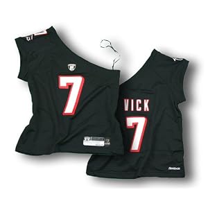 Buy Atlanta Falcons MICHAEL VICK All Sewn Ladies NFL One Shoulder Jersey, Black