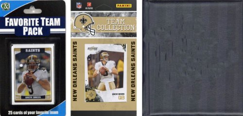 NFL New Orleans Saints Licensed 2010 Score Team Set and Favorite Player Trading Card Pack Plus Storage Album