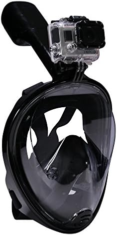 Joy Jerry Full Face Free Breathing Design Snorkel Mask for Adults and Youth. (Black, L/XL)