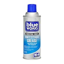 blue WORKS 110252 Industrial Grade White Lithium Grease Spray, 10 oz.