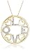 10k Yellow or Rose Gold Diamond Circle LOVE Pendant (1/10 cttw, I-J Color, I3 Clarity), 18