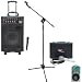 Pyle Speaker, Mic, Cable and Stand Package - PWMA1050 800 Watt VHF Wireless Battery Powered Pa Syste