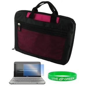 Acer Aspire One AOA150-1447 8.9-Inch Lightweight Checkpoint Friendly Netbook Bag + Screen Protector - Magenta Black