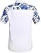 SSLR Men's Flowered Regular Fit Short Sleeve Button Down Shirts (X-Large, White Blue)