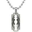 Dangerous Sophistication: Titanium Brushed-finish Razor Blade with Black Spider Pendant on a Steel Ball Chain for Men