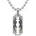 Dangerous Sophistication: Titanium Brushed-finish Razor Blade with Black Spider Pendant on a Steel Ball Chain for Men