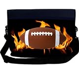 Flaming Football NEOPRENE Laptop Sleeve Bag Messenger Bag - Laptop Bag -Notebook Bag - for Macbook Pro, Aspire, Samsung, Acer, ASUS, Dell, HP, Lenovo, Sony, Toshiba Unisex - Ideal Gift for all occassions!
