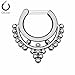 Lobal Domination 1pc Beaded Collar Septum Clicker 316L Surgical Steel 14g Nose or Cartilage Ring - Body Jewelry