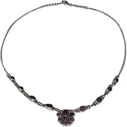 Handcrafted Necklaces Sterling Silver Amethyst Gemstone Jewelry 18.5 inches