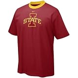 Nike Iowa State Cyclones Red Contrast Neck Logo T-shirt