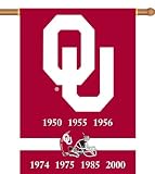NCAA Oklahoma Sooners Champ Years 2-Sided 28-by-40 inch House Banner with  Pole Sleeve