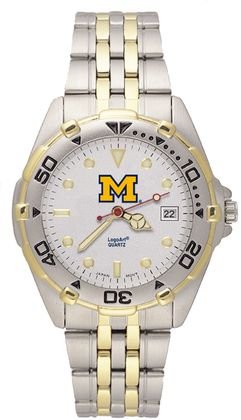 Michigan Wolverines M All Star Watch with Stainless Steel Band - Men's