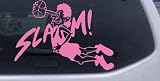 Car Sport-Slam Dunk Basketball Sports Car Window Wall Laptop Decal Sticker -- Pink 6in X 4.2in