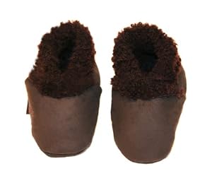 Nui Organics Kina Collection Lamb Booties in Chocolate, 12-18 Months