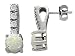 1.75 cts 14K White Gold Plated 925 Sterling Silver Genuine Opal Earrings