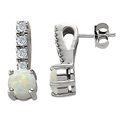 1.75 cts 14K Gold Plated 925 Sterling Silver Genuine Opal Earrings FREE GIFT BAG!