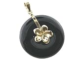 Onyx Gold Plumeria Disc, 14k Gold