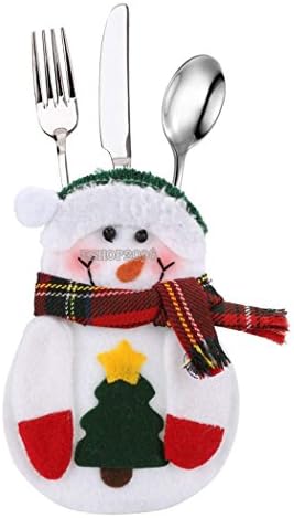 CYNDIE Hot Sale New 8 x Christmas Decor Snowman Holder Pocket Dinner Cutlery Bag Tableware Holder
