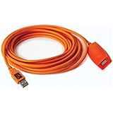 Tether Tools TetherPro 16' USB 2.0 Active Extension Cable, High-Visibility, Orange