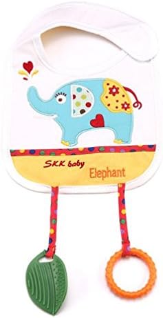 Baby Bibs with Teether Toy Elephant Animal Style Waterproof Cloths Saliva Towel
