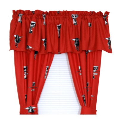 College CoversEverything Comfy Texas Tech Red Raiders Curtain Panel Set, 2 Panels, 2 Matching Tie Backs, 42 inches Wide by 63 inches Long