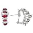14K White Gold Ruby and Diamond Earrings