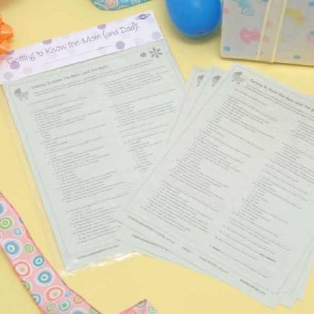 Baby Shower Word Game - Getting to Know the Mom (And Dad) -For 20 Players