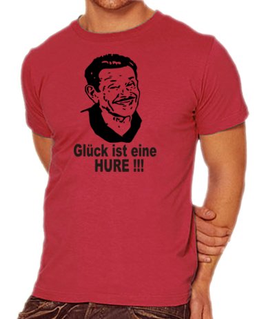 Touchlines Unisex/Herren T-Shirt Arthur Spooner - Gl&uuml;ck ist eine H..., brickred, L, B1587 Preisvergleich