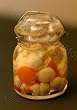 Miniature Artisan Pickled Vegetables in a Glass Canning Jar