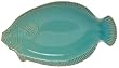 Ceramic Pottery Flounder Azure Large Plate 13"x7.5" Set of 2