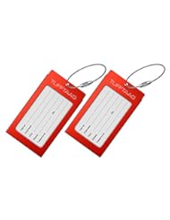 Apparel: Luggage Tags Business Card Holder TUFFTAAG PAIR Travel ID Bag Tag in 8 Color Options - Red