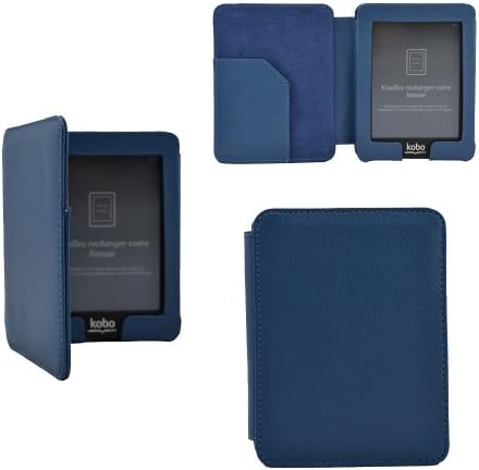 Premium Folio Magnetic Leather Case Cover for KOBO eReader Mini Edition (Blue)