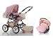 wheels_4_babies presents: 3 in 1 Travelsystem FLASH incl. pushchair and car seat in design PINK-CREAM - incl. carry basket, changing bag and rainfoil - another 27 available designs in our shop
